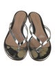 Gianvito Rossi Patent Leather Chain-Link Accents Flip Flops