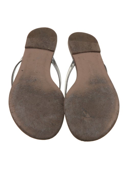 Gianvito Rossi Patent Leather Chain-Link Accents Flip Flops