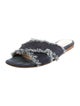 Gianvito Rossi Denim Raw-Edge Trim Slides