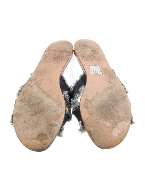 Gianvito Rossi Denim Raw-Edge Trim Slides
