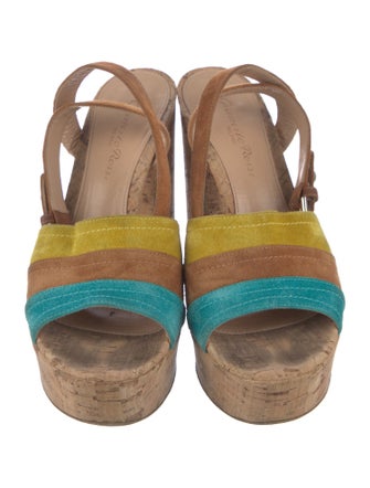 Gianvito Rossi Suede Colorblock Pattern Sandals