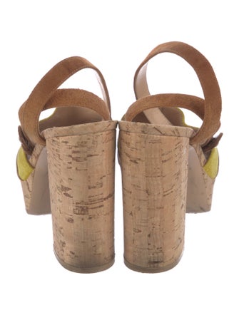 Gianvito Rossi Suede Colorblock Pattern Sandals