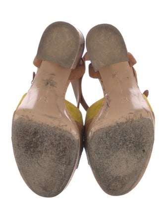 Gianvito Rossi Suede Colorblock Pattern Sandals