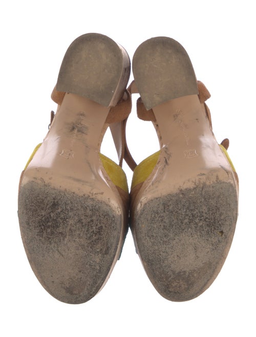 Gianvito Rossi Suede Colorblock Pattern Sandals