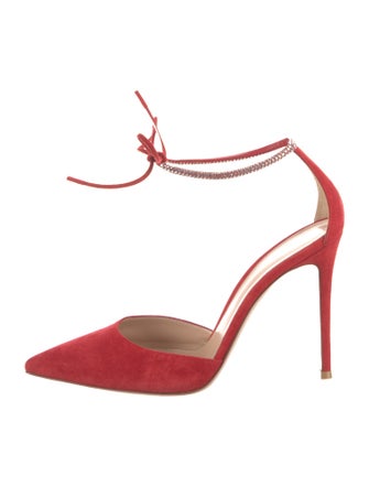 Gianvito Rossi Suede Crystal Embellishments Mules