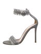 Gianvito Rossi Glitter Fringe Trim Accent Sandals