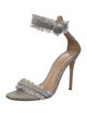Gianvito Rossi Glitter Fringe Trim Accent Sandals