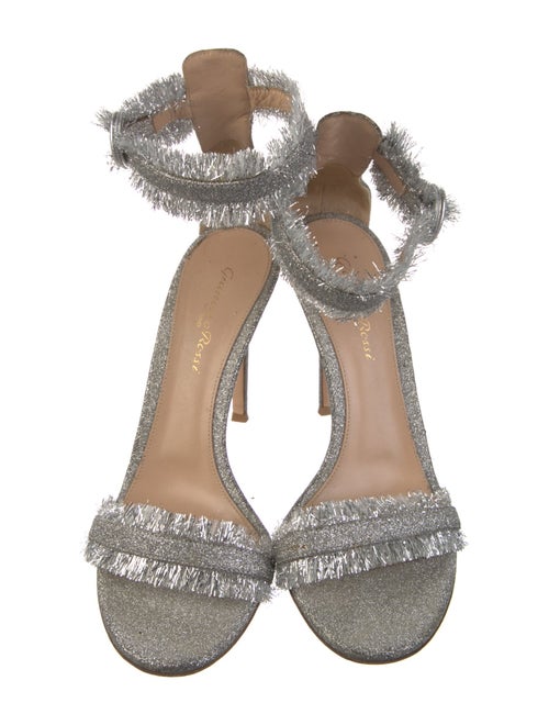 Gianvito Rossi Glitter Fringe Trim Accent Sandals