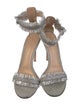 Gianvito Rossi Glitter Fringe Trim Accent Sandals