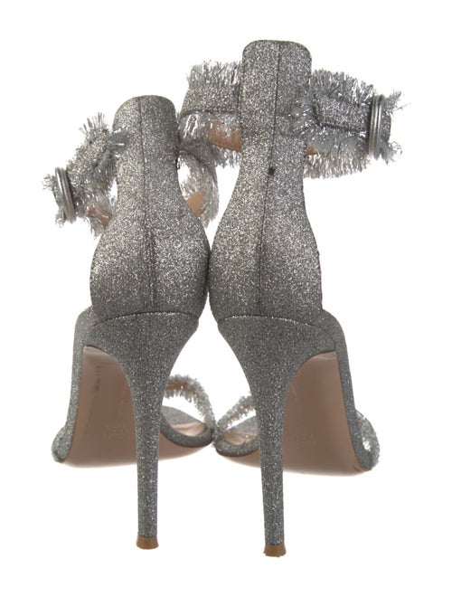 Gianvito Rossi Glitter Fringe Trim Accent Sandals