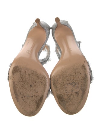 Gianvito Rossi Glitter Fringe Trim Accent Sandals