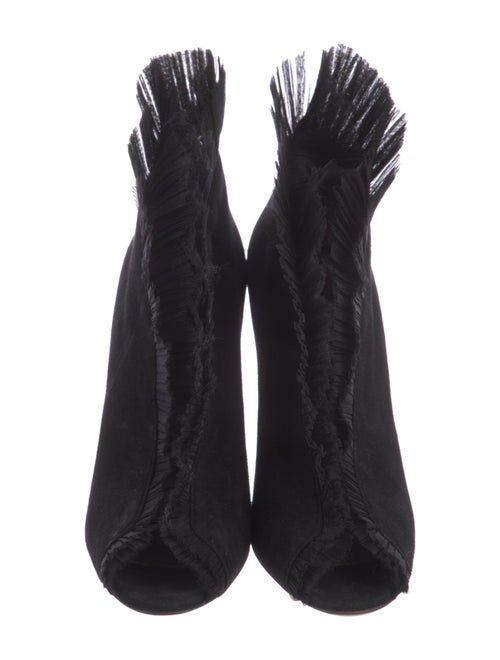 Gianvito Rossi Suede Ruffle Embellishment Pumps