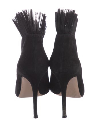 Gianvito Rossi Suede Ruffle Embellishment Pumps