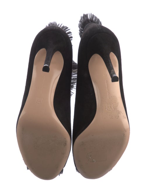 Gianvito Rossi Suede Ruffle Embellishment Pumps