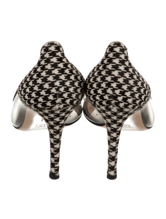 Gianvito Rossi Ponyhair Houndstooth Print D'Orsay Pumps