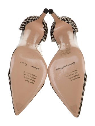 Gianvito Rossi Ponyhair Houndstooth Print D'Orsay Pumps