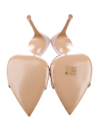 Gianvito Rossi Leather Mesh Accents Slides