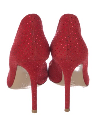 Gianvito Rossi Suede Crystal Embellishments Pumps