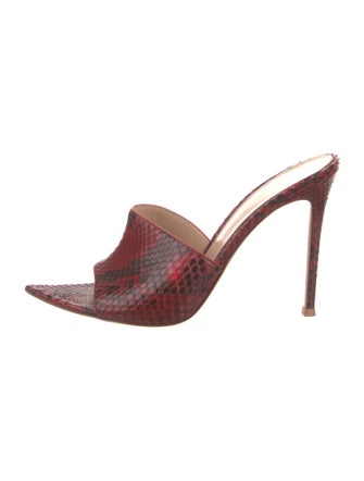 Gianvito Rossi Snakeskin Animal Print Slides