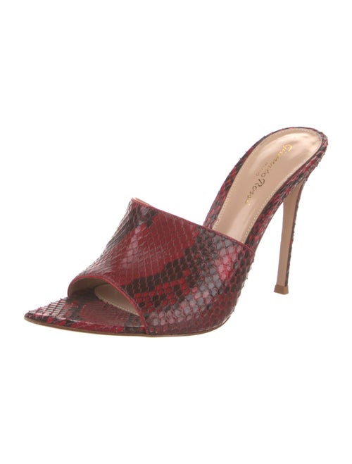 Gianvito Rossi Snakeskin Animal Print Slides