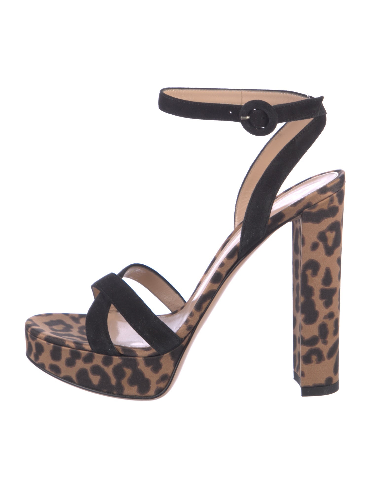 Gianvito Rossi Suede Animal Print Sandals