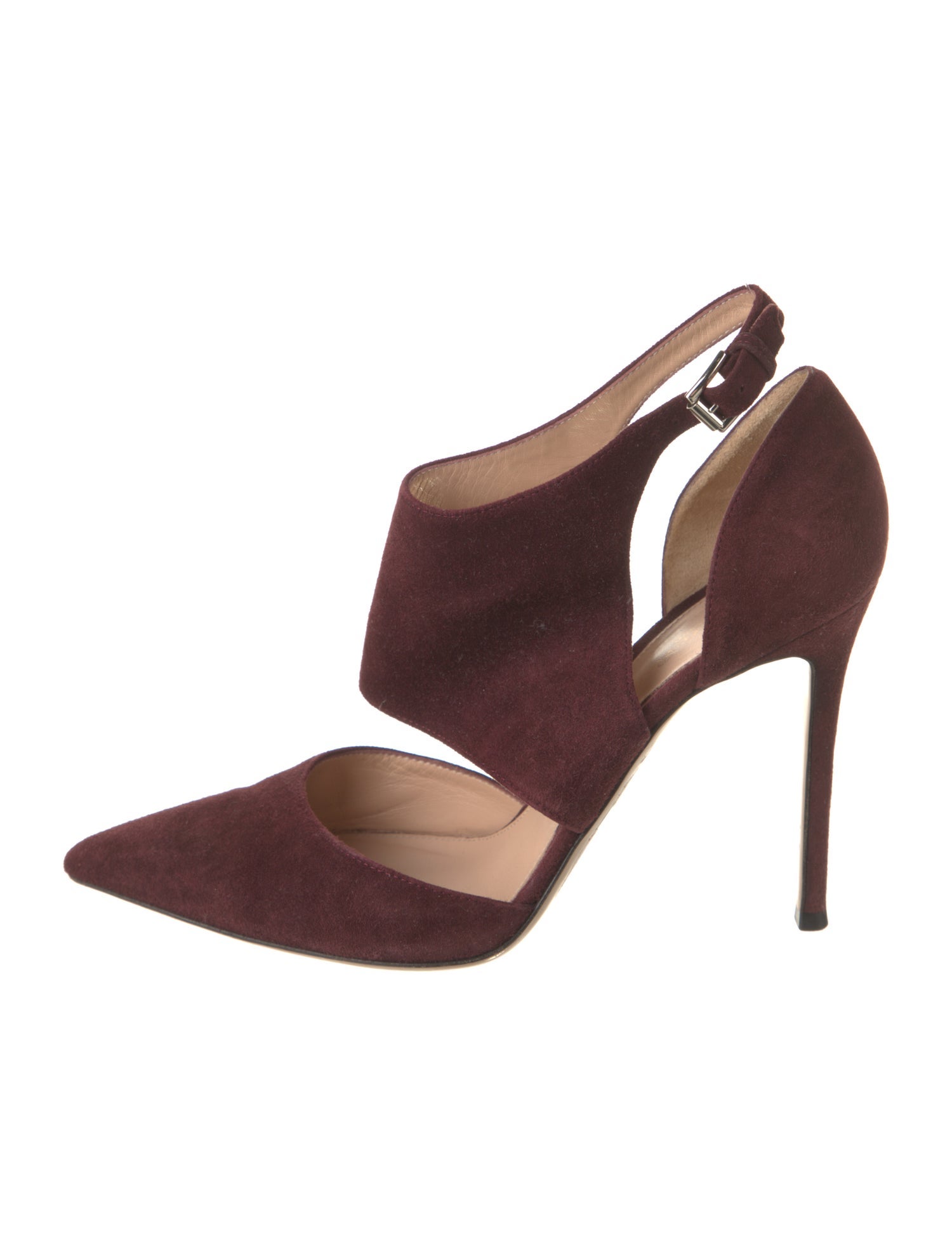 Gianvito Rossi Suede Cutout Accent D'Orsay Pumps