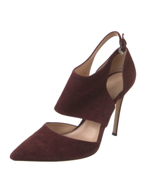 Gianvito Rossi Suede Cutout Accent D'Orsay Pumps