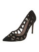 Gianvito Rossi Suede Mesh Accents Pumps