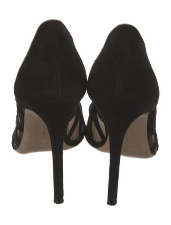 Gianvito Rossi Suede Mesh Accents Pumps