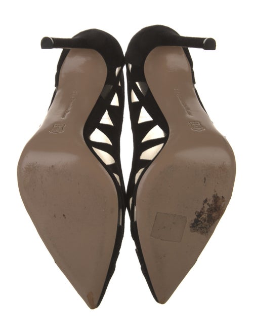 Gianvito Rossi Suede Mesh Accents Pumps