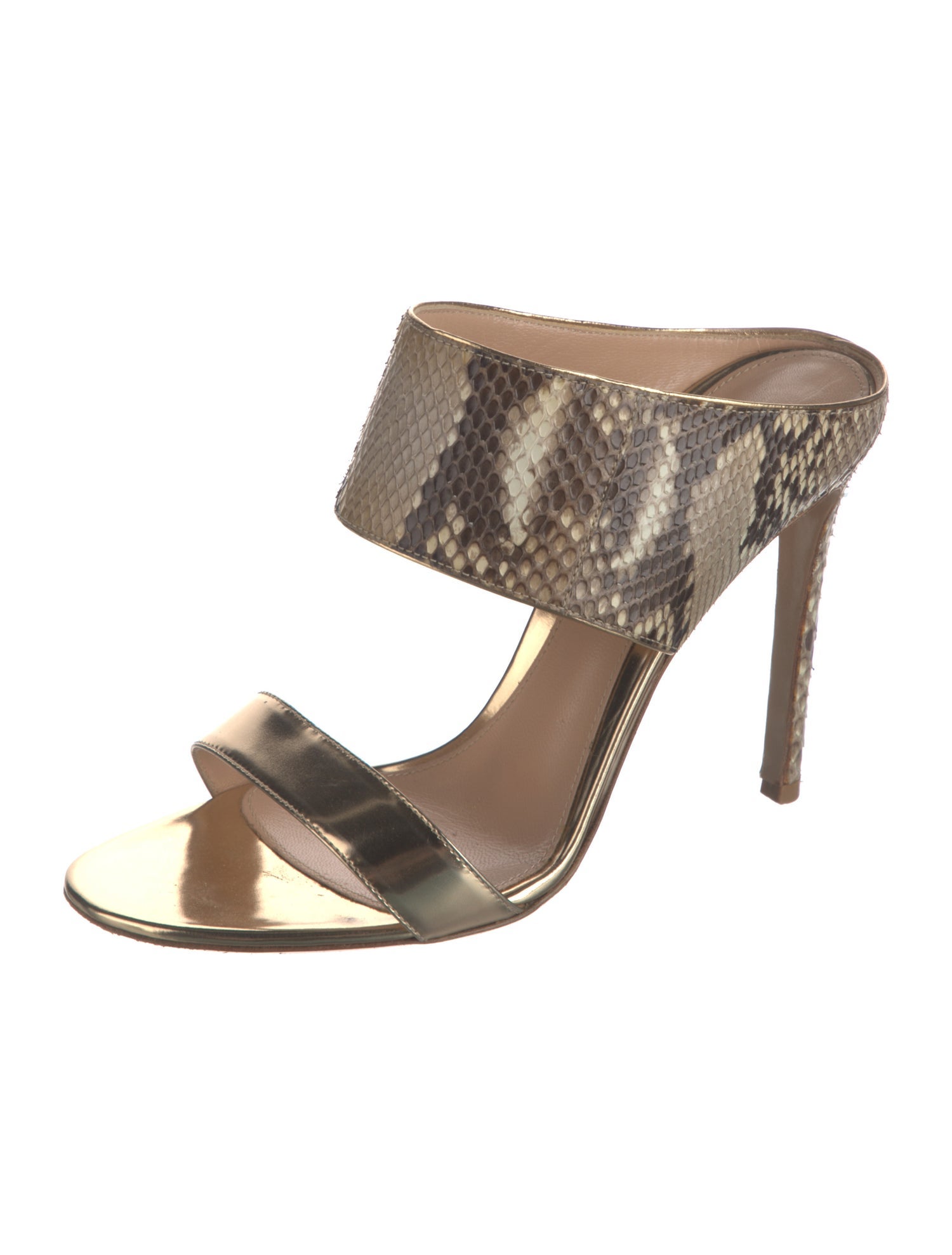 Gianvito Rossi Python Animal Print Slides