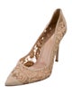 Gianvito Rossi Suede Lace Pattern Pumps