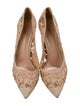 Gianvito Rossi Suede Lace Pattern Pumps