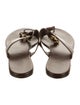 Gianvito Rossi Leather Chain-Link Accents Flip Flops