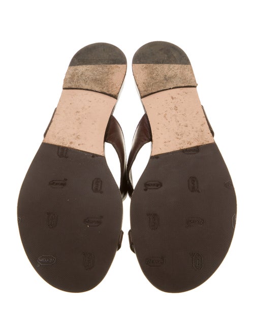 Gianvito Rossi Leather Chain-Link Accents Flip Flops