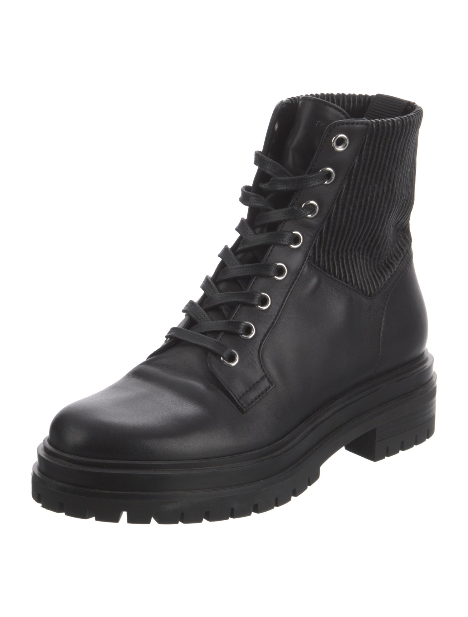 Gianvito Rossi Leather Combat Boots