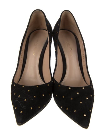 Gianvito Rossi Suede Polka Dot Print Pumps