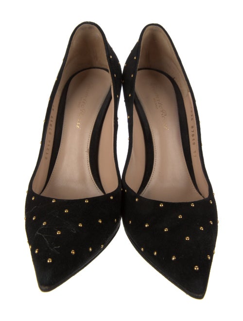 Gianvito Rossi Suede Polka Dot Print Pumps