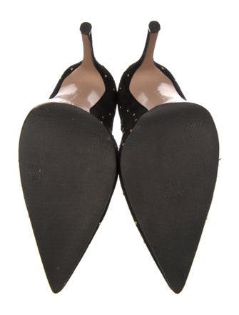 Gianvito Rossi Suede Polka Dot Print Pumps