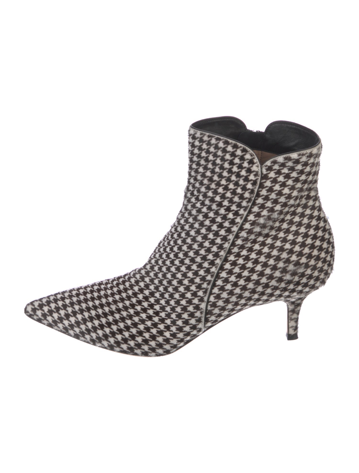 Gianvito Rossi Ponyhair Houndstooth Print Sock Boots