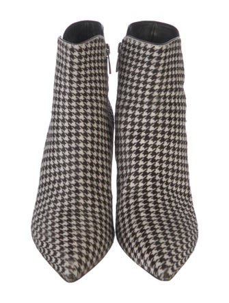 Gianvito Rossi Ponyhair Houndstooth Print Sock Boots