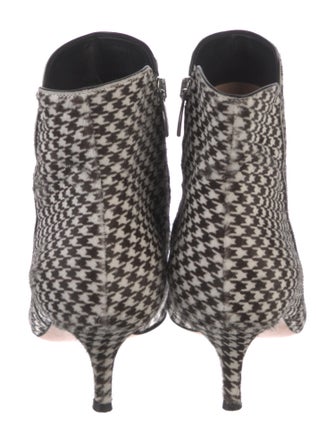 Gianvito Rossi Ponyhair Houndstooth Print Sock Boots