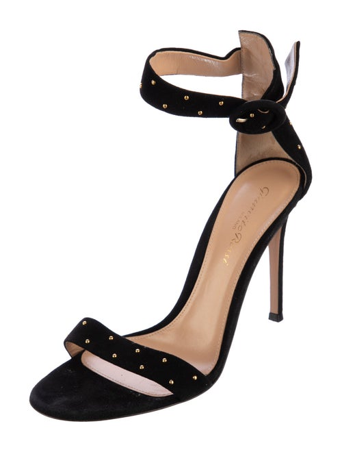 Gianvito Rossi Suede Studded Accents Sandals