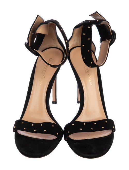 Gianvito Rossi Suede Studded Accents Sandals