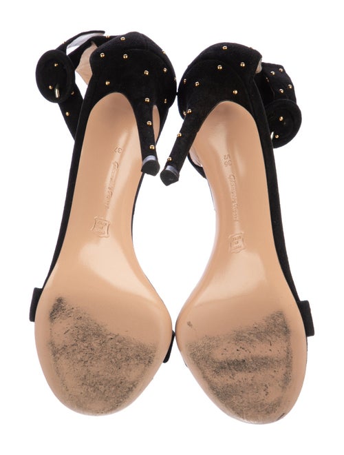 Gianvito Rossi Suede Studded Accents Sandals