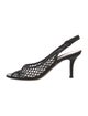 Gianvito Rossi Mesh Leather Trim Embellishment Slingback Sandals