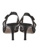 Gianvito Rossi Mesh Leather Trim Embellishment Slingback Sandals