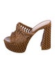 Gianvito Rossi Raffia Leather Trim Embellishment Slides