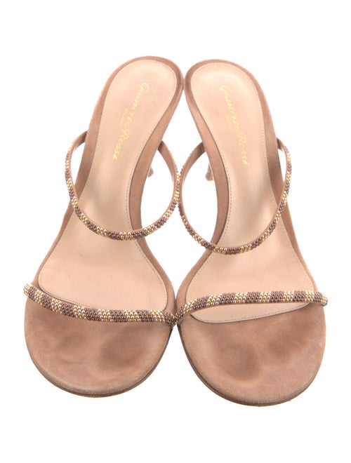 Gianvito Rossi Suede Studded Accents Slides