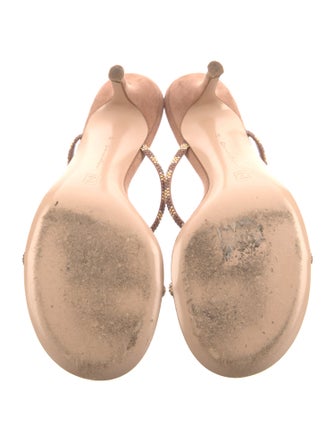 Gianvito Rossi Suede Studded Accents Slides